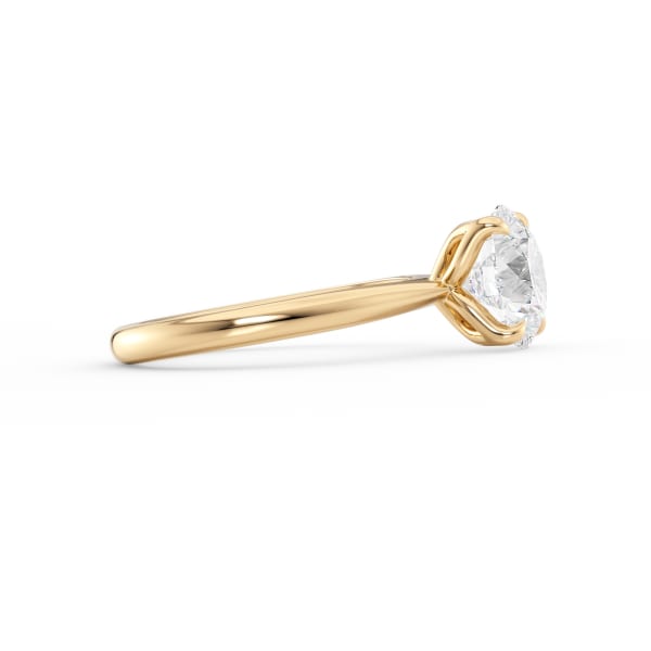 Round Cut Moissanite Engagement Ring Cathedral Setting Design