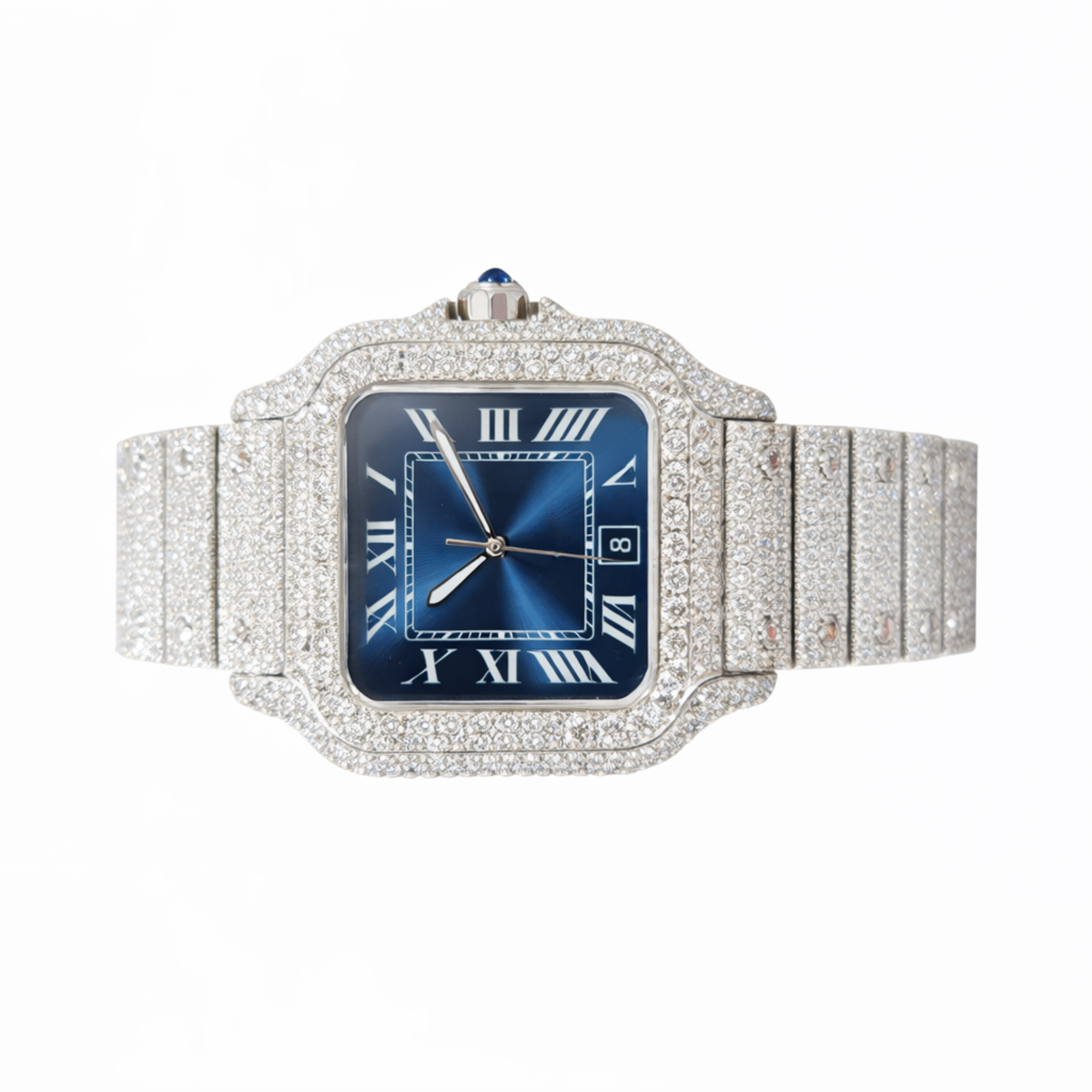 Fully Diamond Icedout Square Dial Luxury Watch