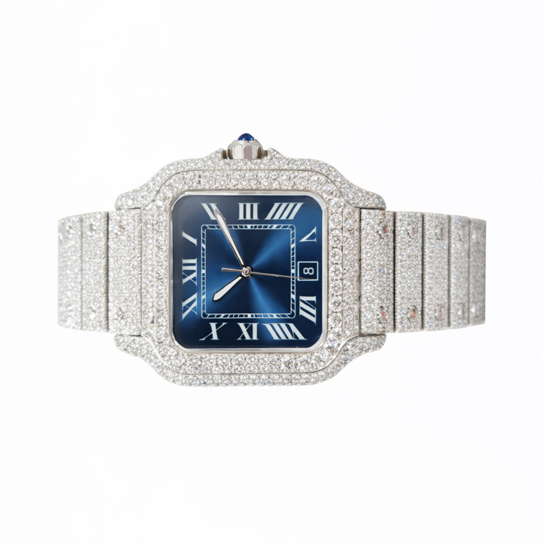Fully Diamond Icedout Square Dial Luxury Watch