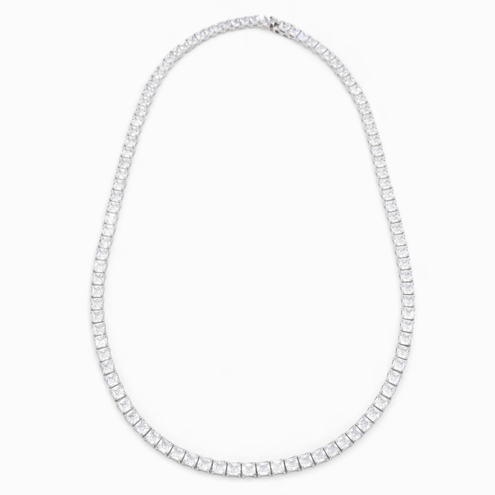 Princess Cut Diamond Tennis Necklace Classic Luxury Everyday Statement Jewelry