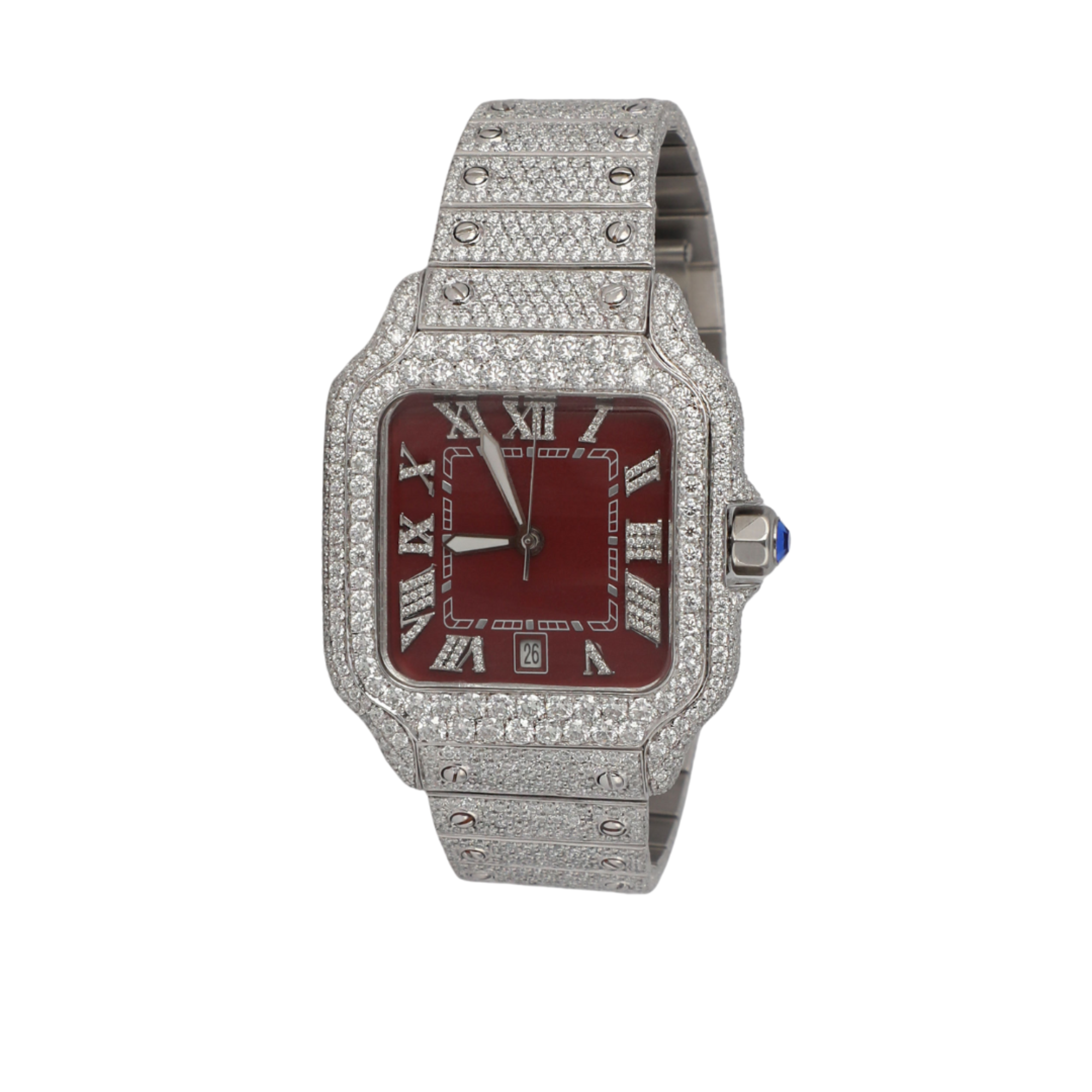 Fully Diamond Icedout Square Dial Luxury Watch