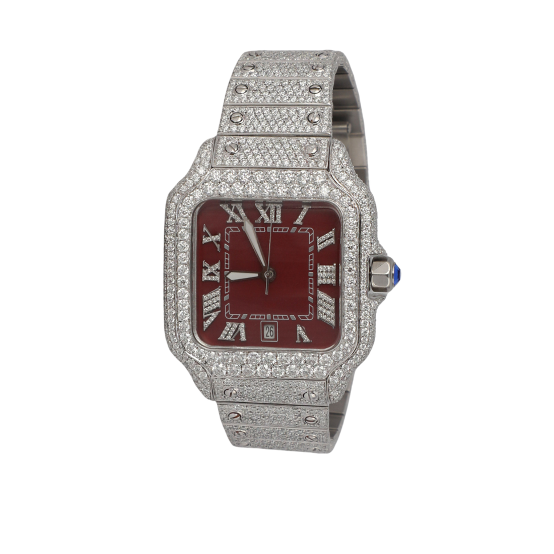 Fully Diamond Icedout Square Dial Luxury Watch