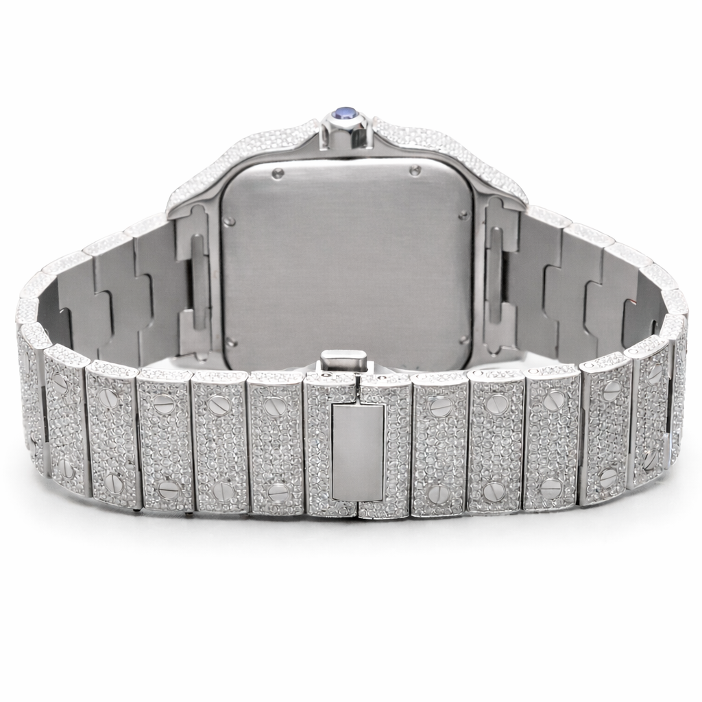 Iced Out Moissanite Diamond Luxury Two Tone Watch