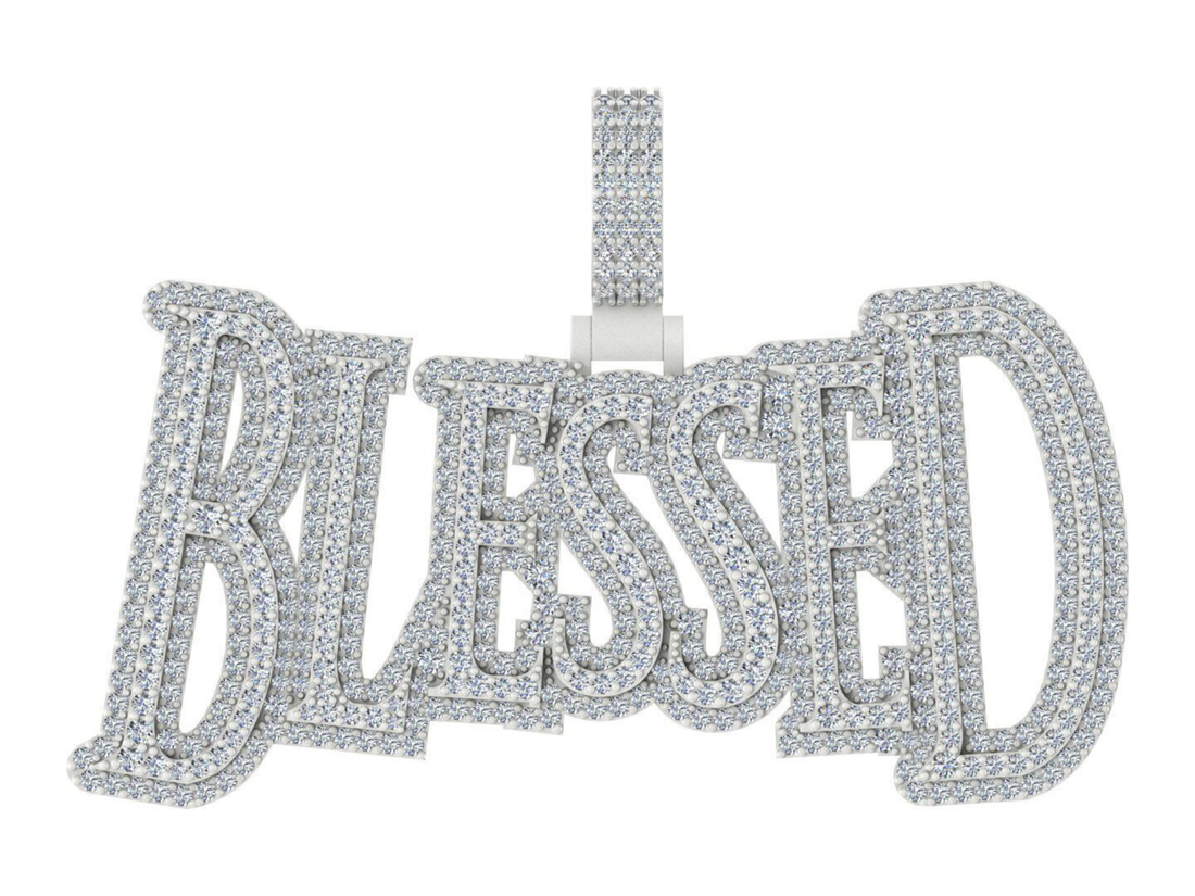 Luxury BLESSED Statement Hip Hop Pendant