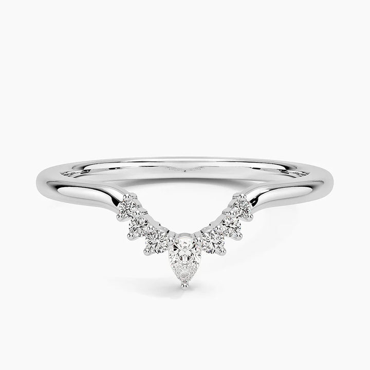 Curved Diamond Wedding Band for Women Elegant Stackable Ring