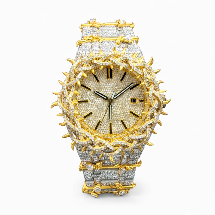 Luxury Thorn Crown Moissanite Diamond Iced Out Statement Watch