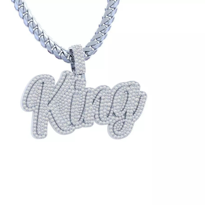 Custom Icedout King Name Hip Hop Pendant