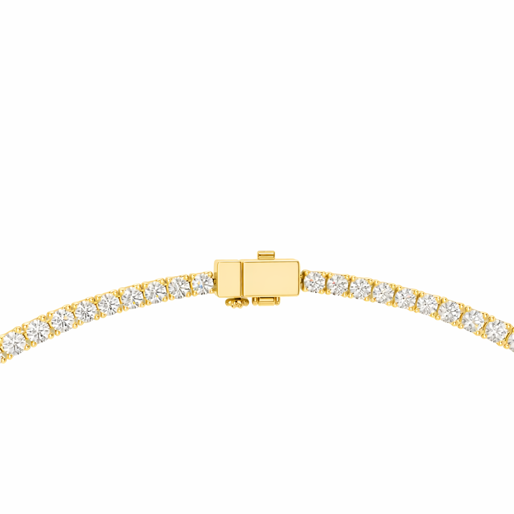 Round cut Diamond Tennis Necklace With Center Solitaire