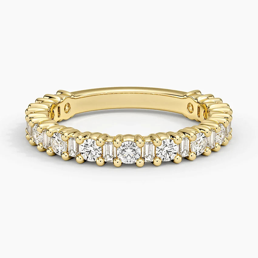 Luxury Diamond Eternity Band With Round And Baguette Stones