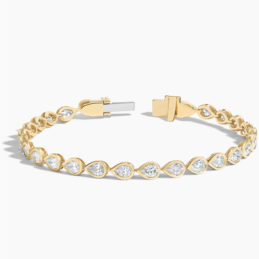 Pear Shape Diamond Bezel Set Tennis Bracelet For Women