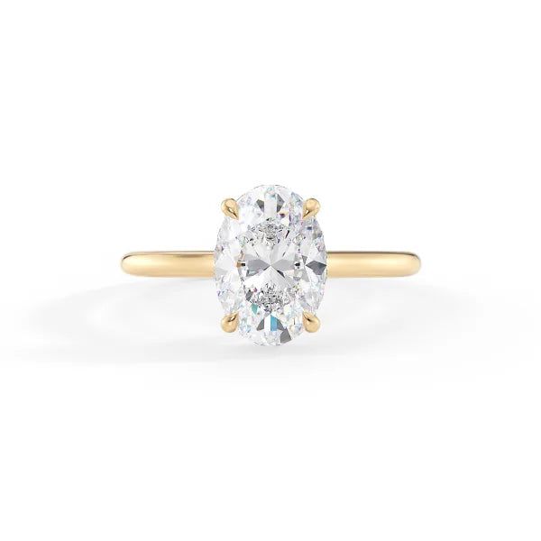 Oval Cut Solitaire Halo Ring