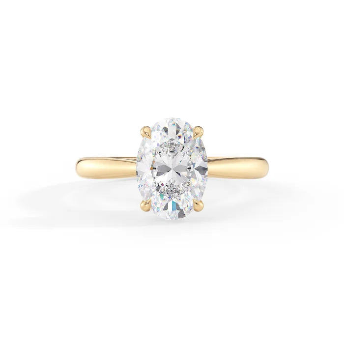 Oval Cut Cathedral Diamond Engagement Ring
