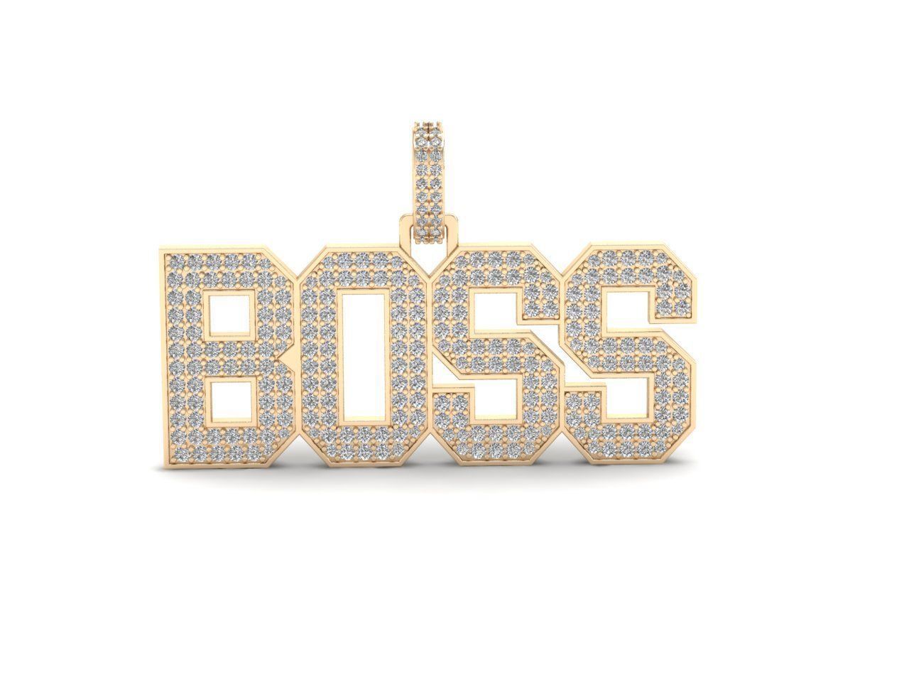 BOSS Iced Diamond Pendant – Luxury Hip Hop Style