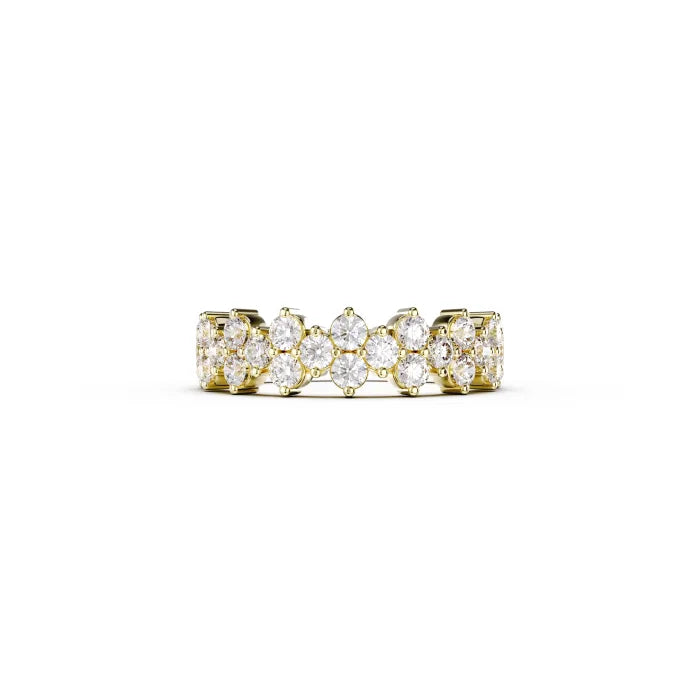 Luxury Round Diamond Half Eternity Band Ring For Women