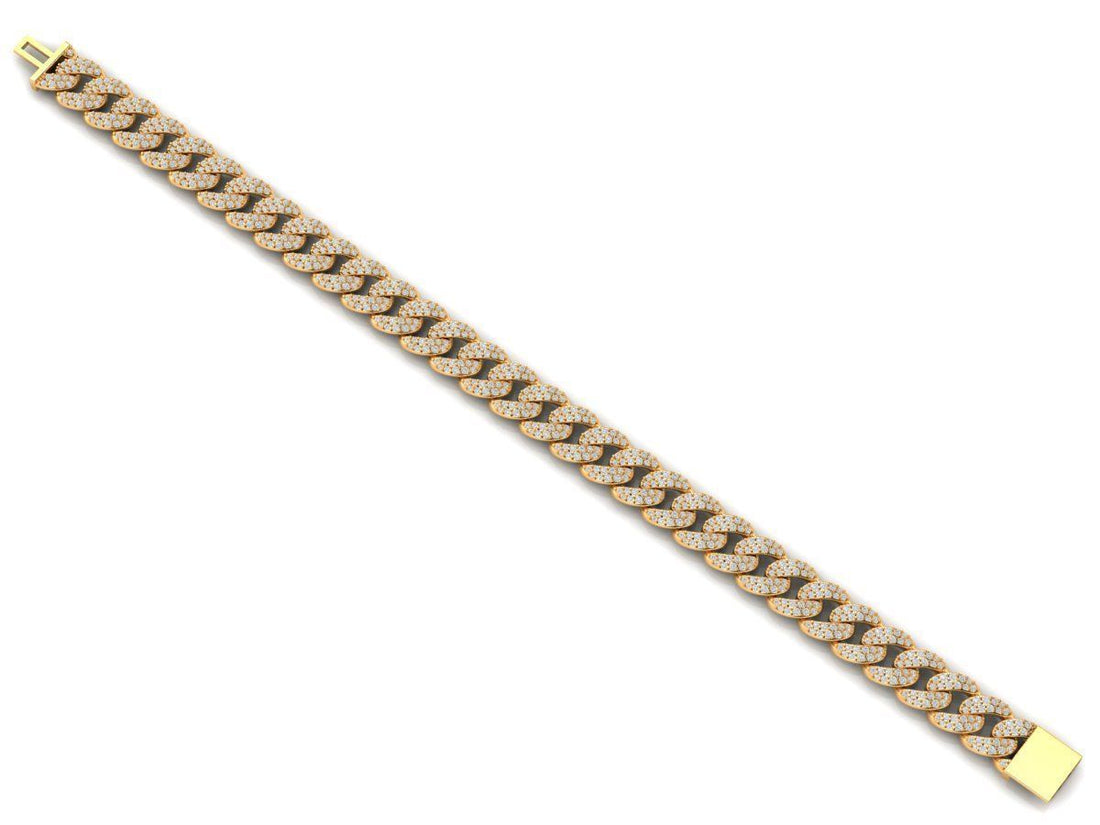 Slim Icedout Cuban Link Bracelet Diamond Luxury Jewelry