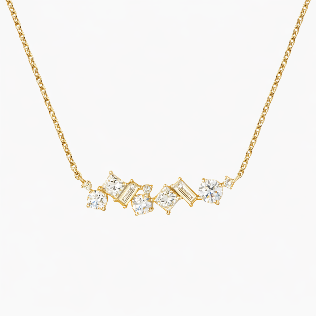Stardust Multi Shape Diamond Pendant Necklace