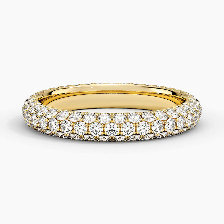 Luxury Pavé Round Diamond Eternity Band Ring For Women