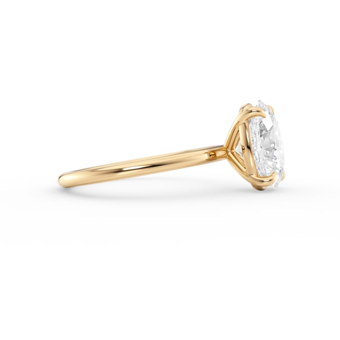 Oval Cut Solitaire Engagement Ring 14K White Gold Women