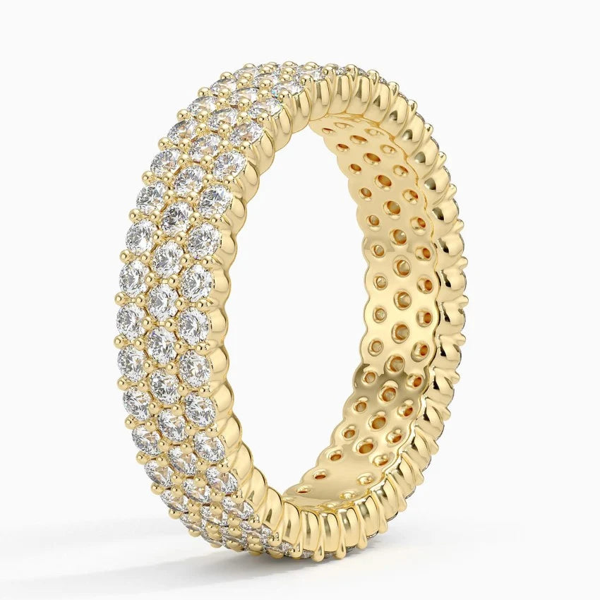 Luxury Pave Diamond Eternity Wedding Band Ring for Women