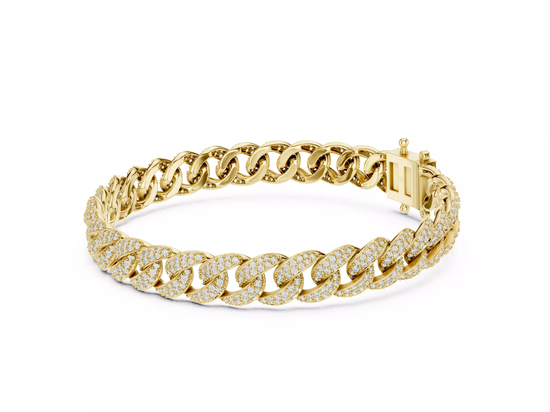 Luxury Iced Cuban Link Bracelet Diamond Statement Jewelry