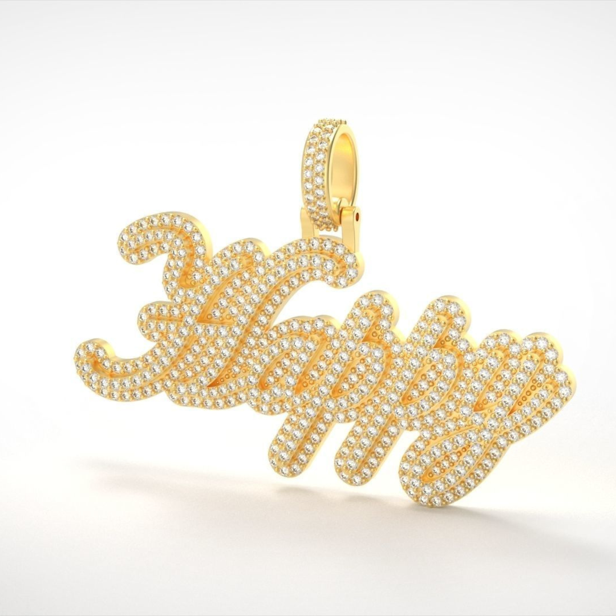 Iced Happy Name Letter Hip Hop Pendant