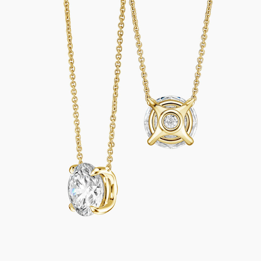 Round Cut Solitaire Diamond Pendant Necklace