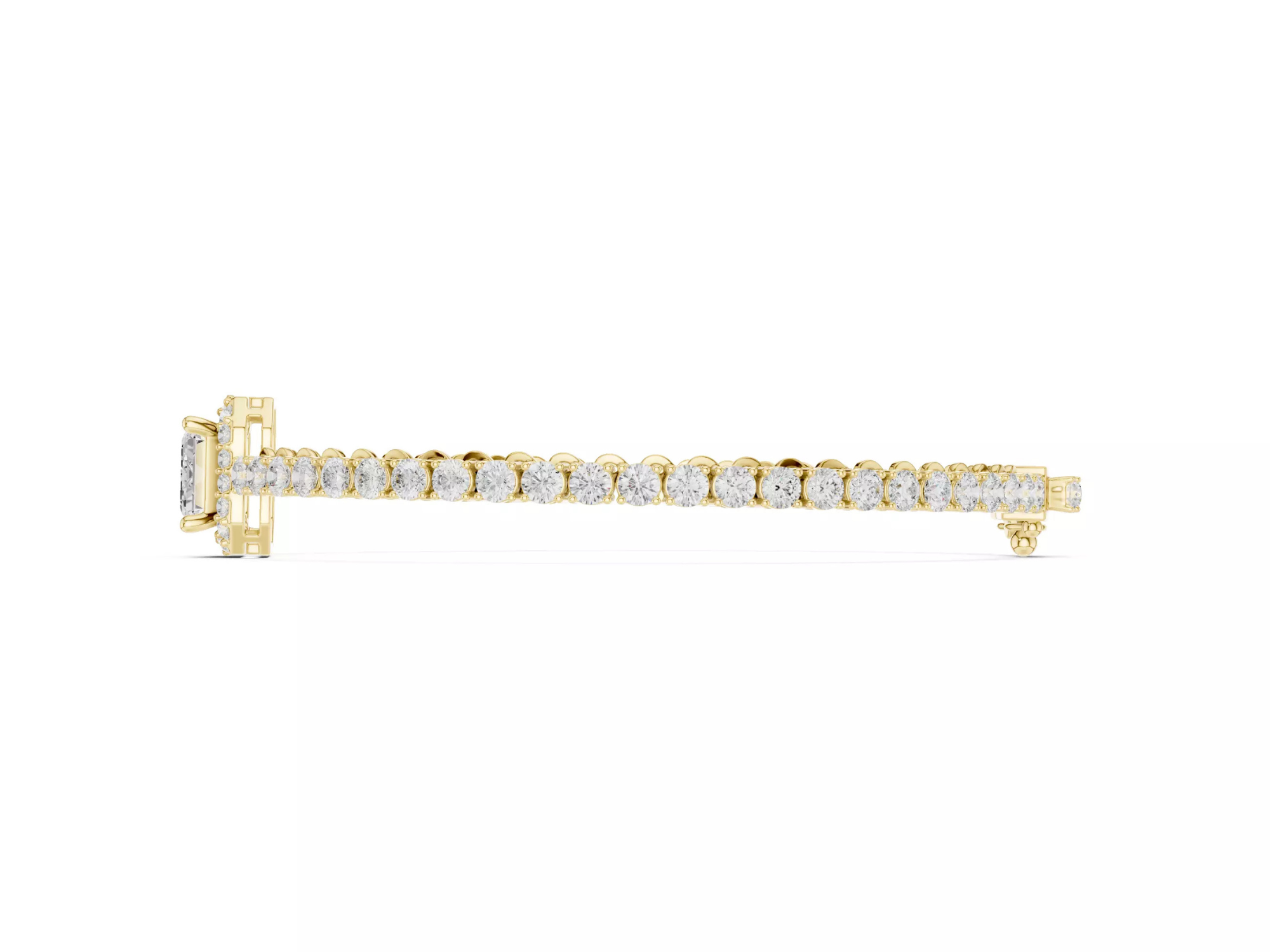 Emerald \ Round Cut Diamond Halo Tennis Bracelet Fine Jewelry