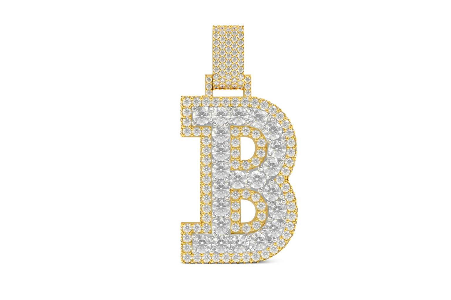 Custom Letter “B” Diamond Pendant – Iced own Initial Pendant