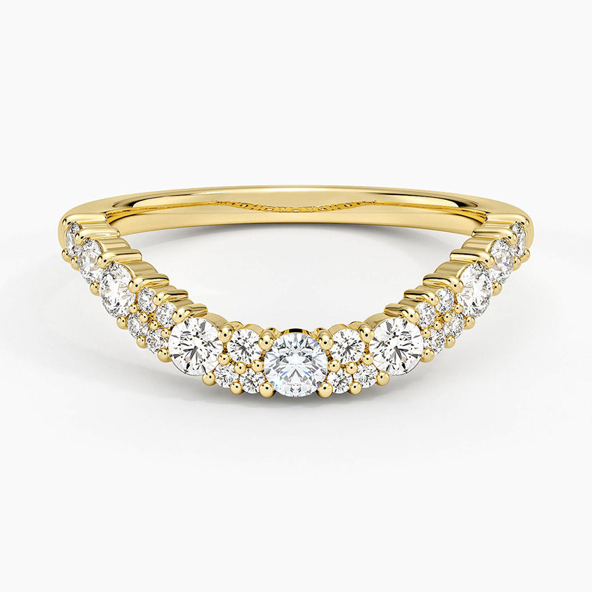 Curved Diamond Chevron Band for Women