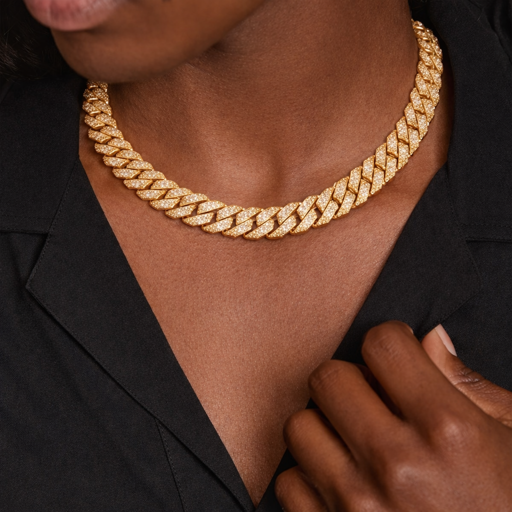 Iced-own Cuban Link Diamond Chain Necklace