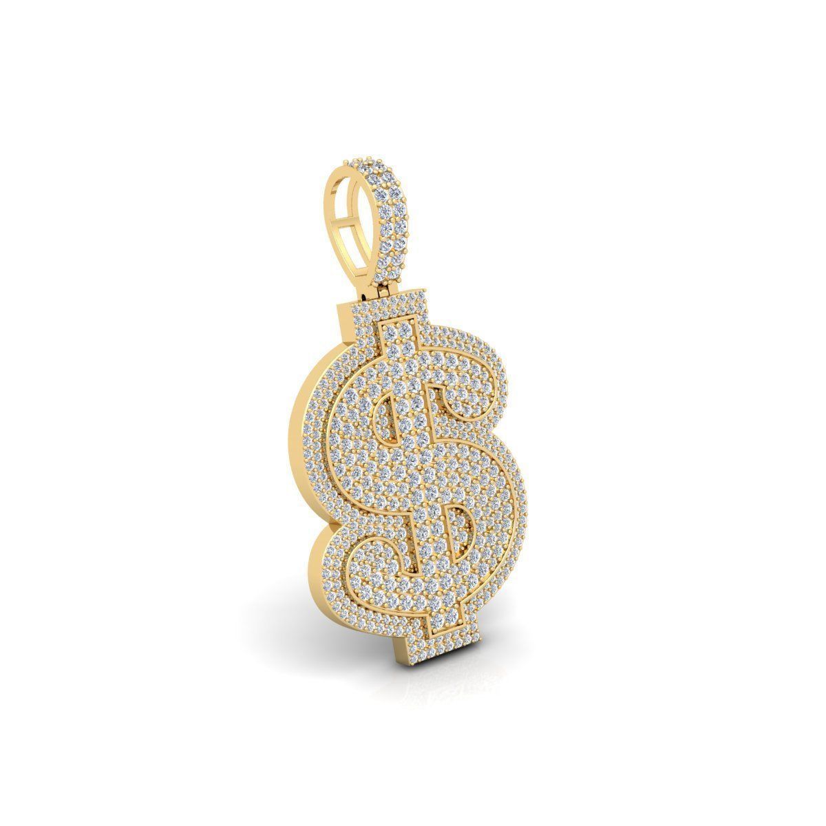 Iced Dollar Sign Diamond Pendant