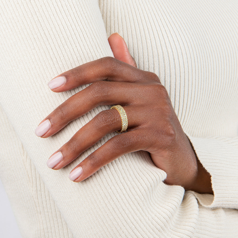 Luxury Pave Diamond Eternity Wedding Band Ring for Women