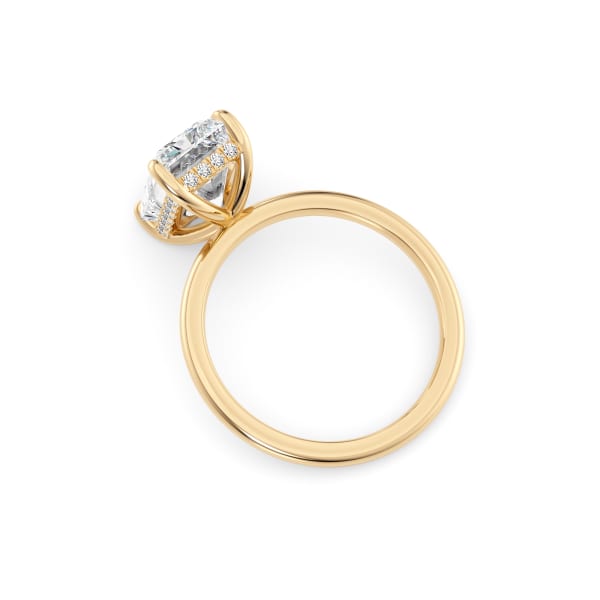 Radiant Cut Solitaire Hidden Halo Ring