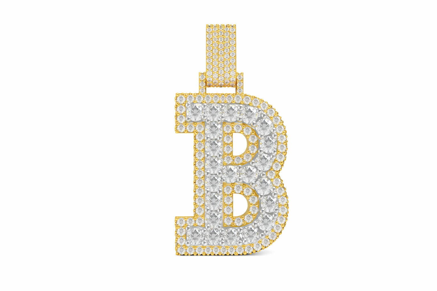 Custom Letter “B” Diamond Pendant – Iced own Initial Pendant