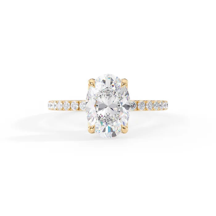 Oval Cut Diamond Pavé band Ring