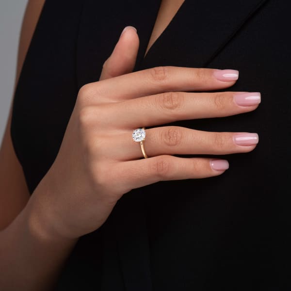 Round Cut Moissanite Solitaire Engagement Ring 14K White Gold