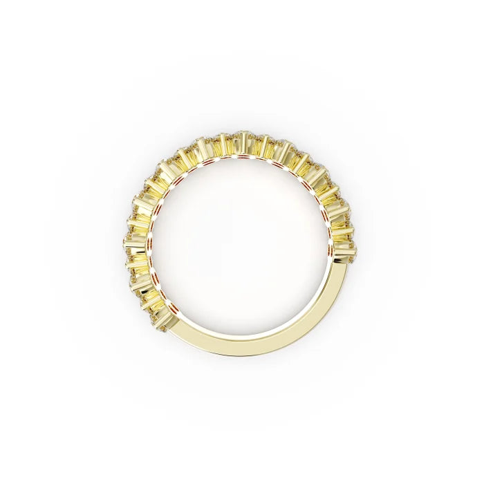 Luxury Round Diamond Half Eternity Band Ring For Women