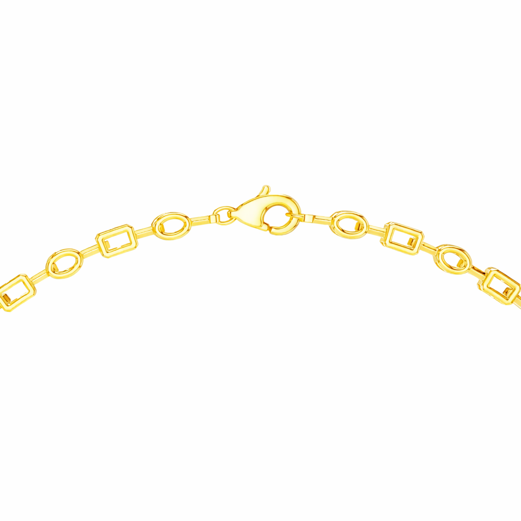 Multi Shape Diamond Drop Tennis Necklace