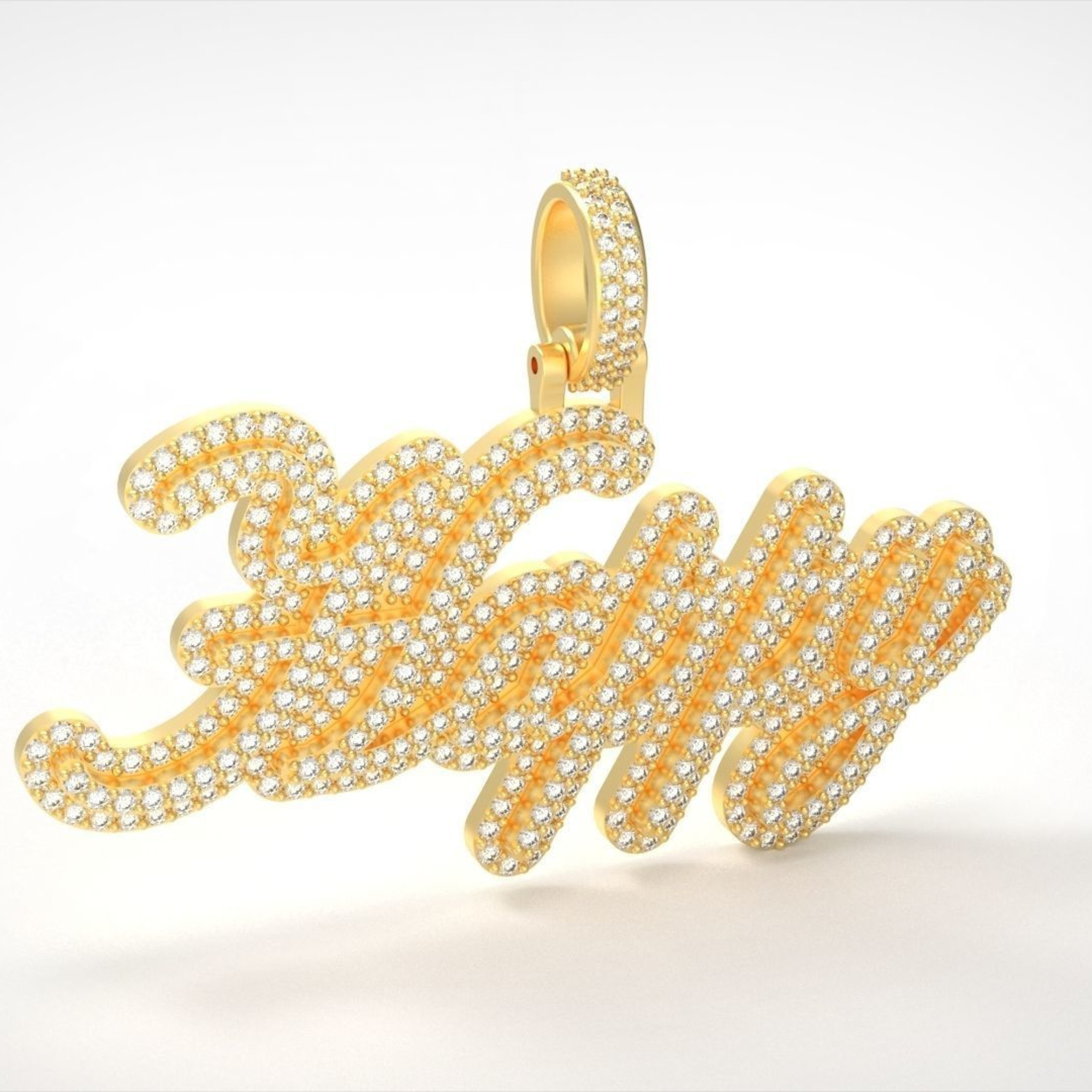 Iced Happy Name Letter Hip Hop Pendant