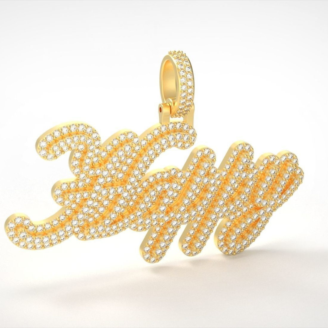Iced Happy Name Letter Hip Hop Pendant