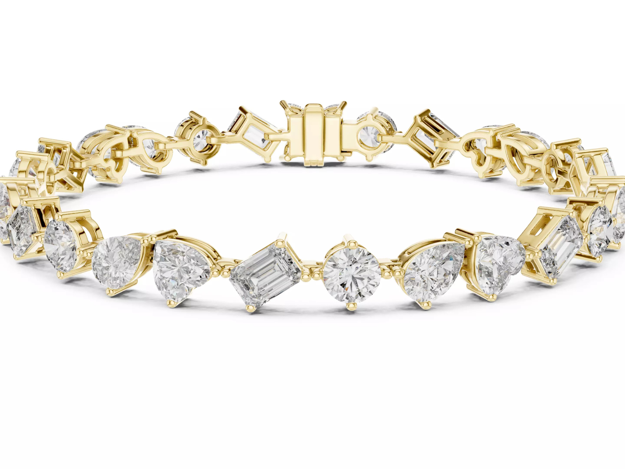 Multi Shape Diamond Tennis Bracelet Luxury Designer Jewelry