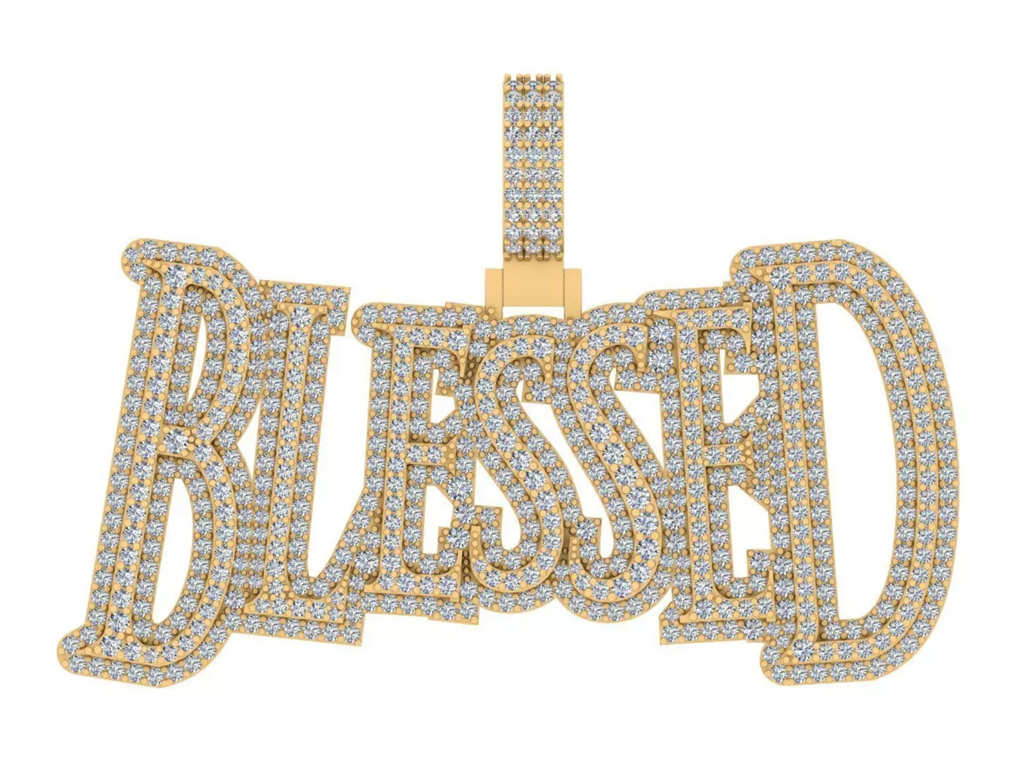 Luxury BLESSED Statement Hip Hop Pendant