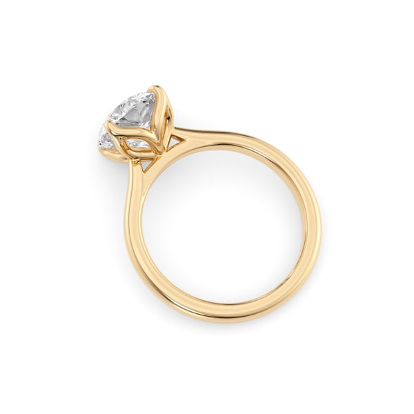 Round Cut Moissanite Engagement Ring Cathedral Setting Design