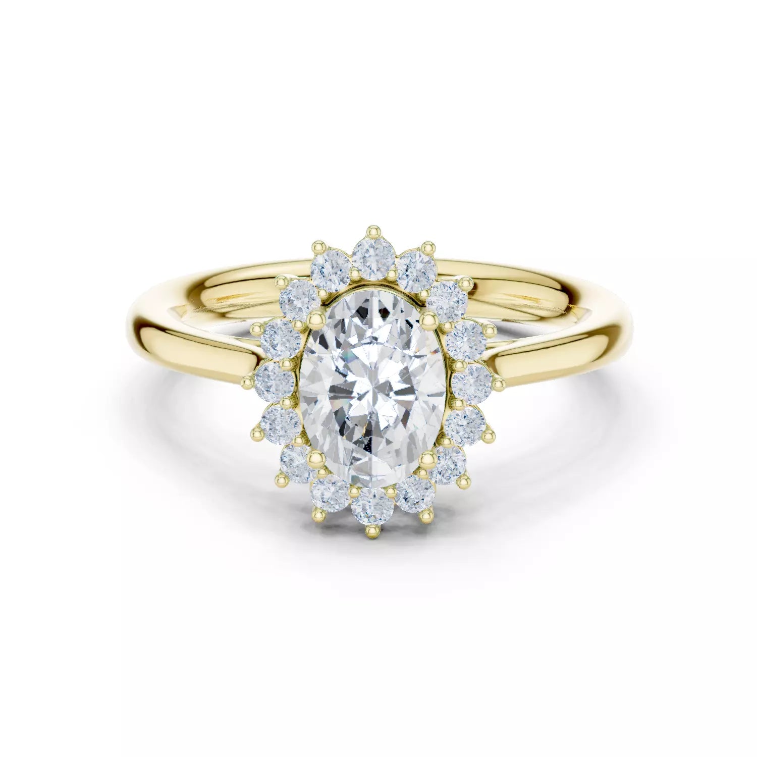 Oval cut Diamond Halo Engagement Ring