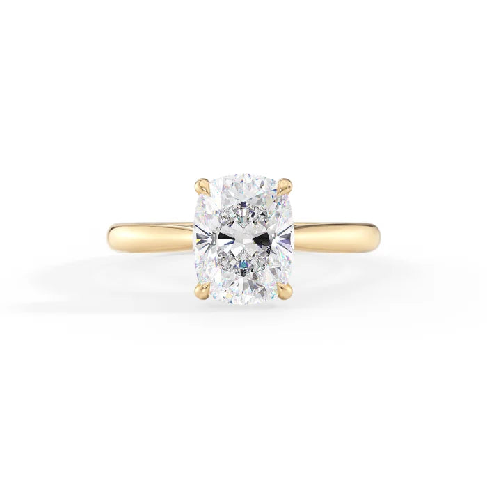 Cushion Cut Cathedral Diamond Engagement Ring Classic Bridal Jewelry