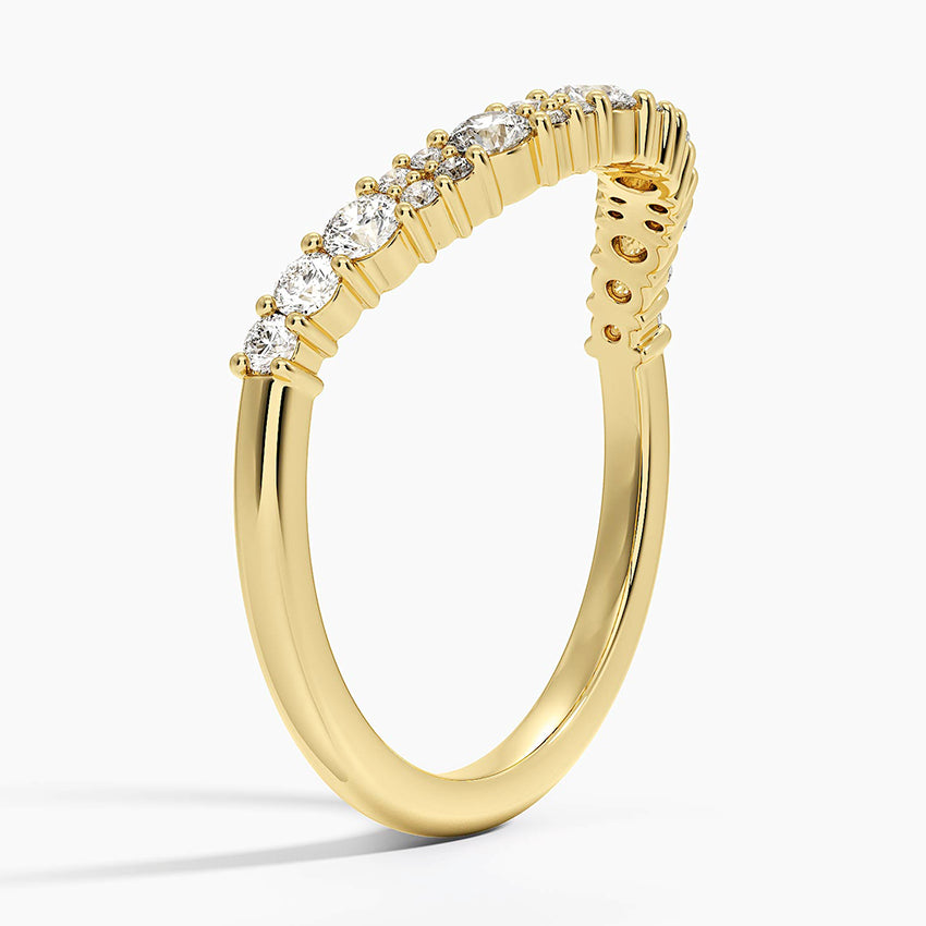 Curved Diamond Chevron Band for Women