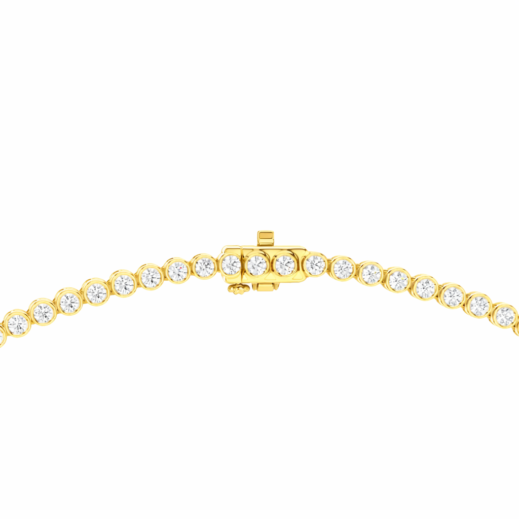 Luxury Round cut Diamond Bezel Set Tennis Necklace