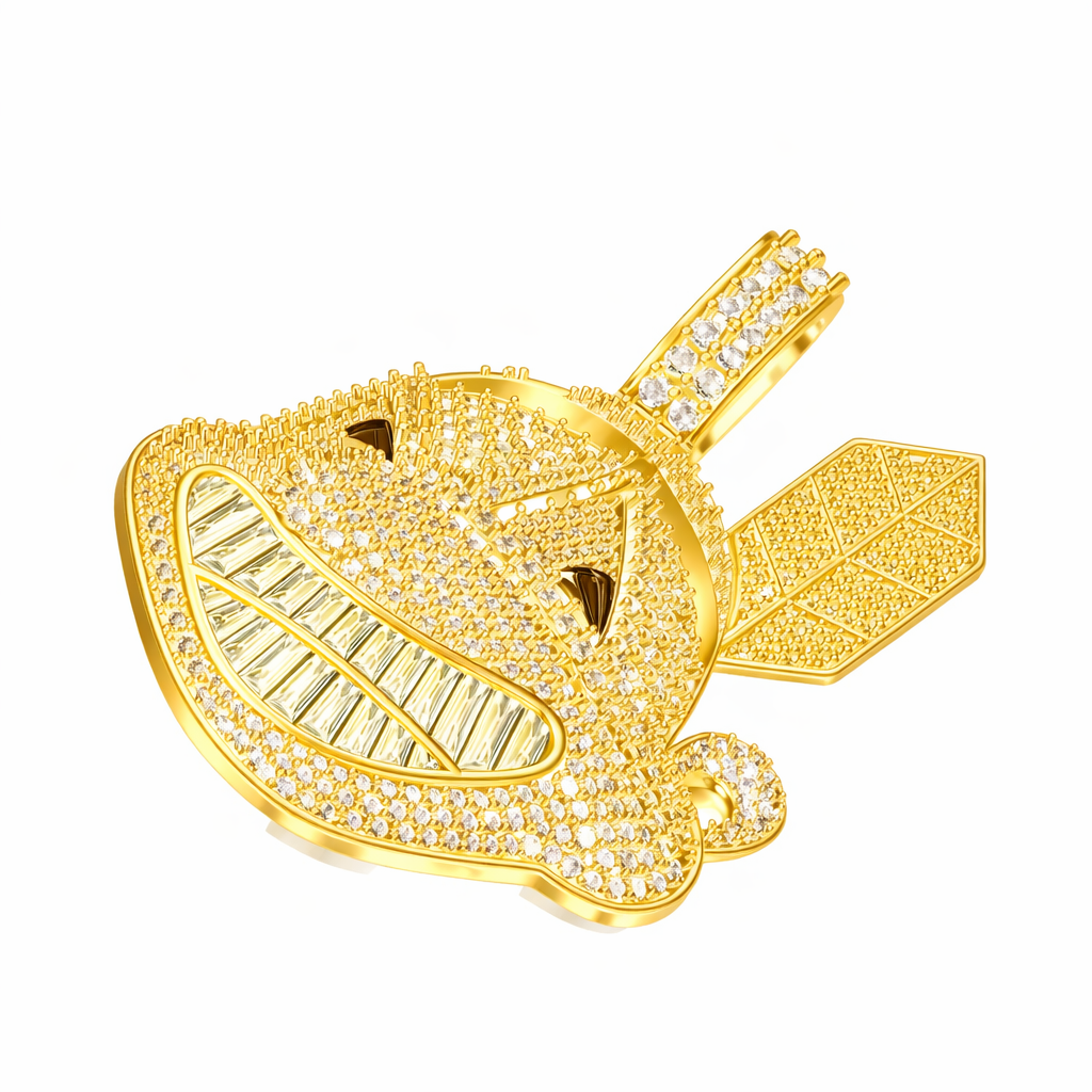 Iced Baby Shark Diamond Hip Hop Statement Pendant