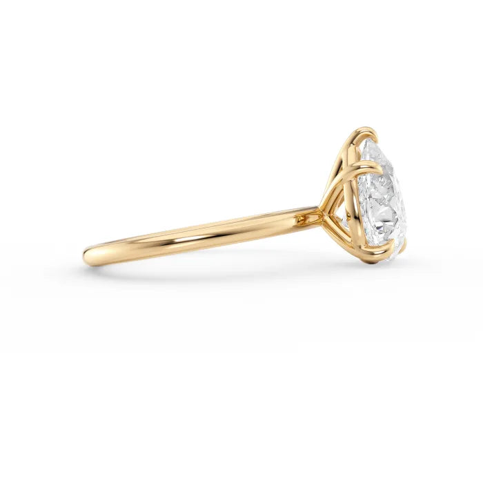 Pear Cut Solitaire Diamond Engagement Ring Classic Promise Ring