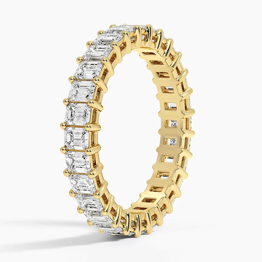 Emerald Cut Eternity Band Diamond Ring For Women